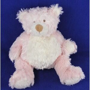 Baby Ganz Pot Belly Bear BELLIFULS Pink White Soft Rattle Stuffed Animal BG2640